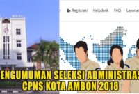 Hasil Pengumuman Seleksi Administrasi CPNS Kota Ambon 2018