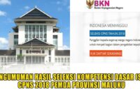 Hasil Seleksi SKD CPNS 2018 Pemda Provinsi Maluku