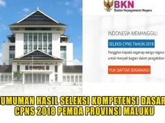 Hasil Seleksi SKD CPNS 2018 Pemda Provinsi Maluku