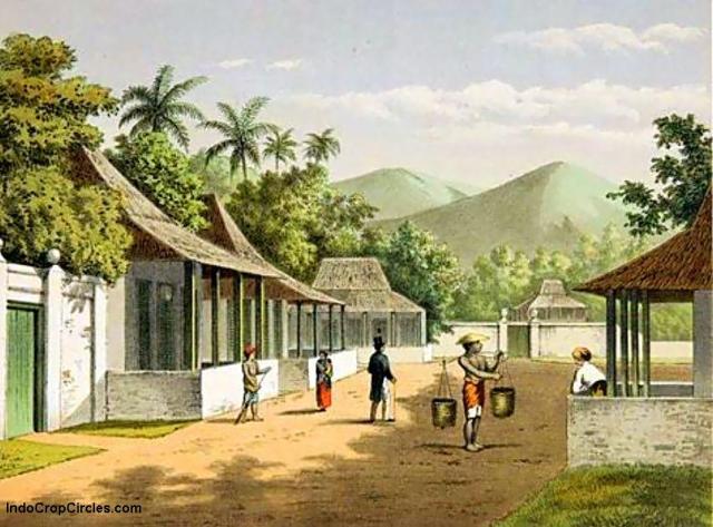 Lukisan sebuah jalan di Ambon Tempo Doeloe (by: Josias Cornelis Rappard)